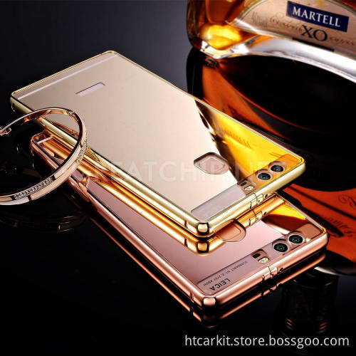 2016 Hot selling luxury for huawei p9 mirror case,metal mirror case for huawei p9